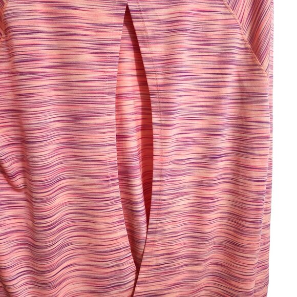 Maurices In Motion Hooded Workout Shirt Long Sleeves Space Dye Coral Purple Sz M - Picture 4 of 13